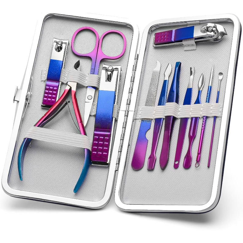 Mens Grooming Travel Kit - Manicure Set Nail Clippers Pedicure Kit