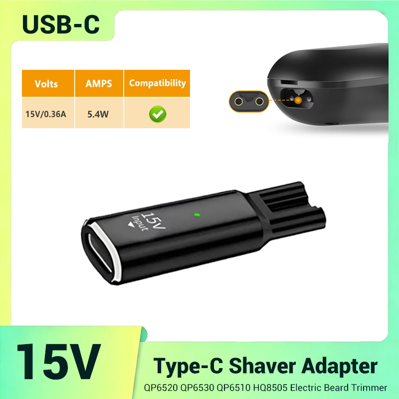 Electric Razor - 15V USB-C Safe Stable Mini Charging