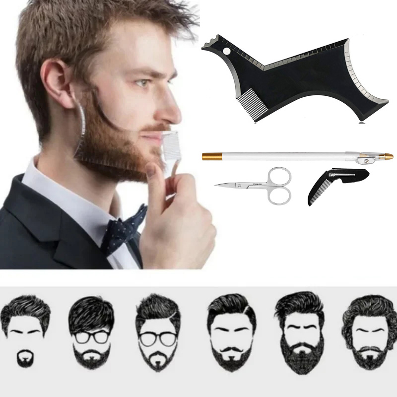 4Pcs Set Beard Shaping Kit Mul - огляд і ціна Beard Trimmer