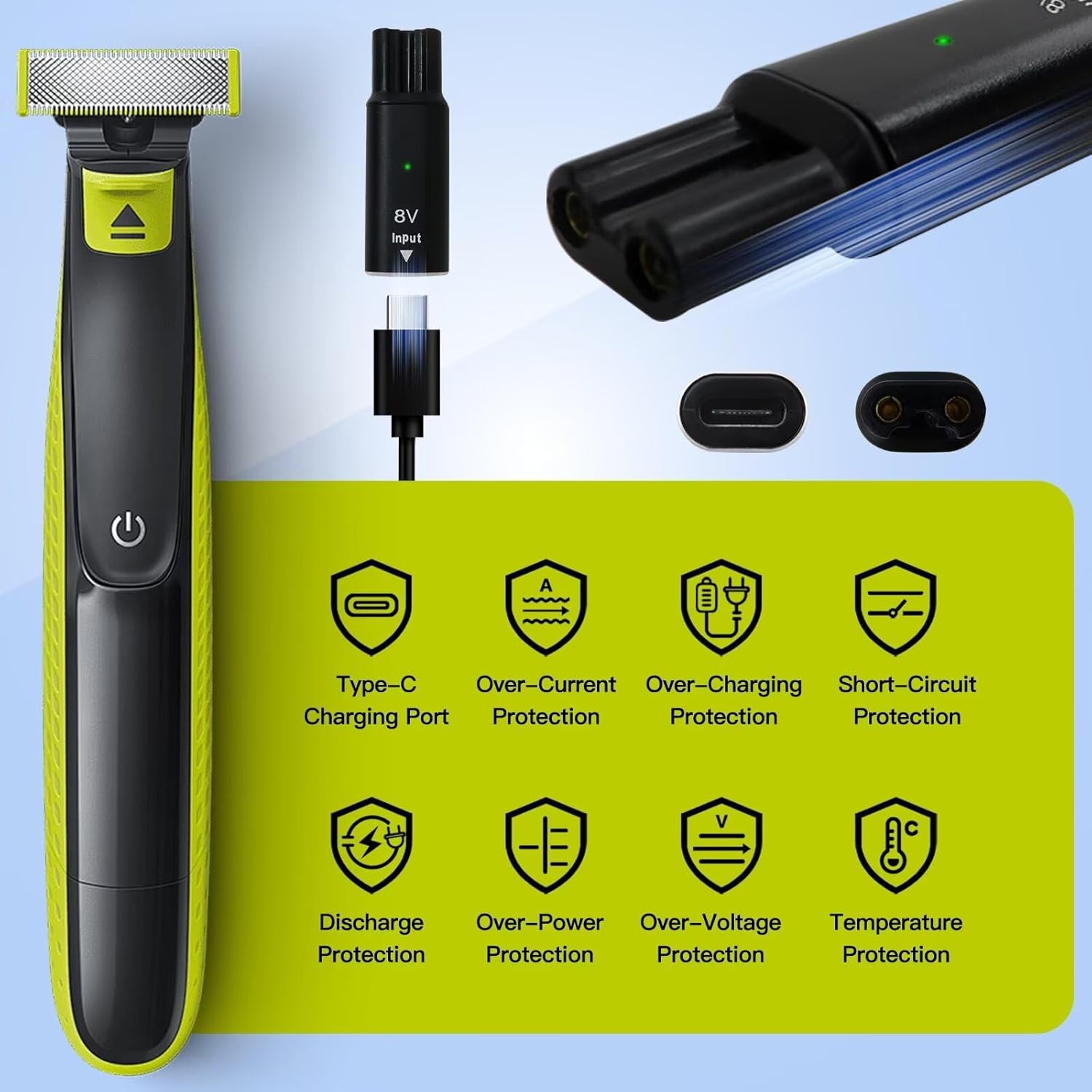 8V HQ850 Type-C Shaver Charger - огляд і ціна Electric Razor