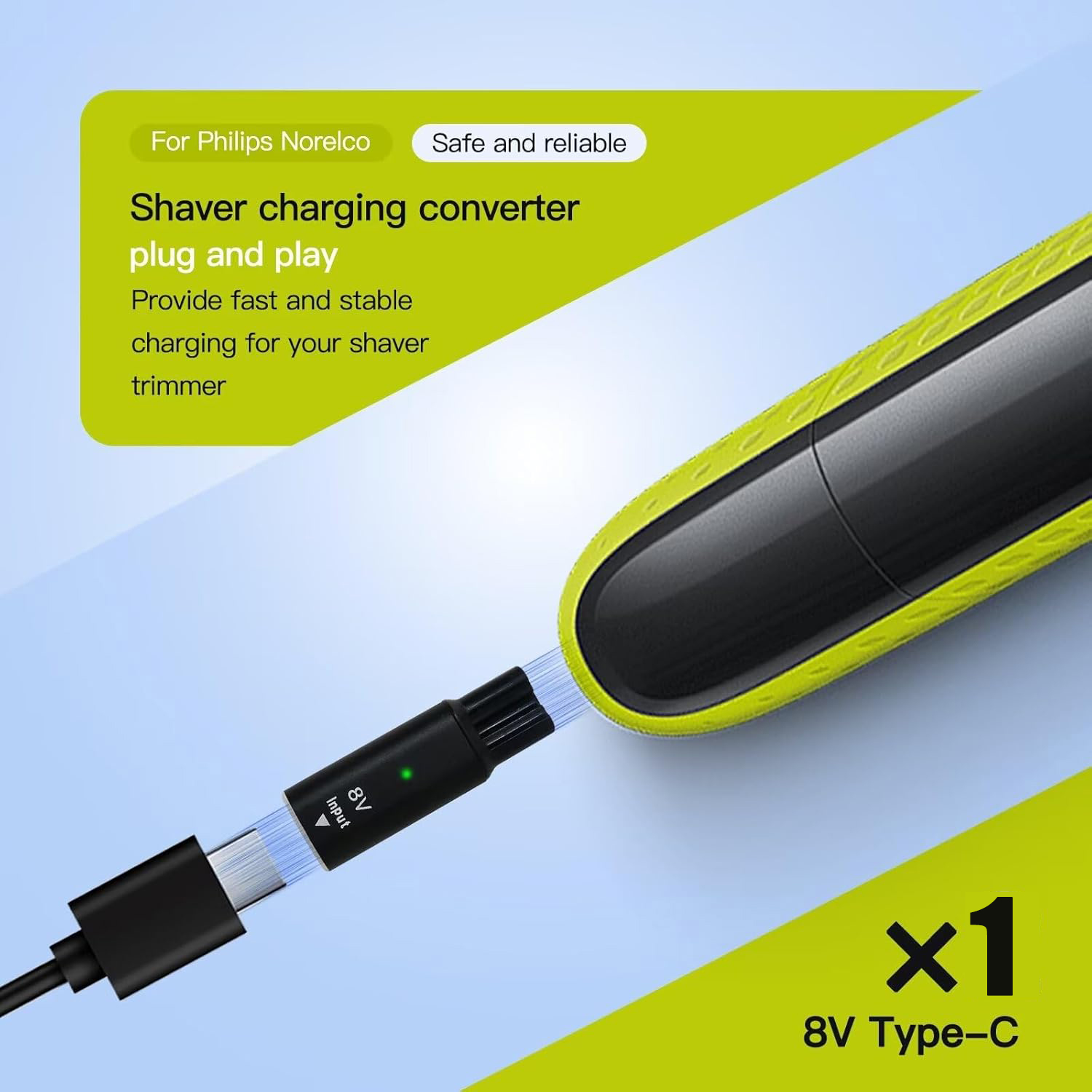 8V HQ850 Type-C Shaver Charger - огляд і ціна Electric Razor