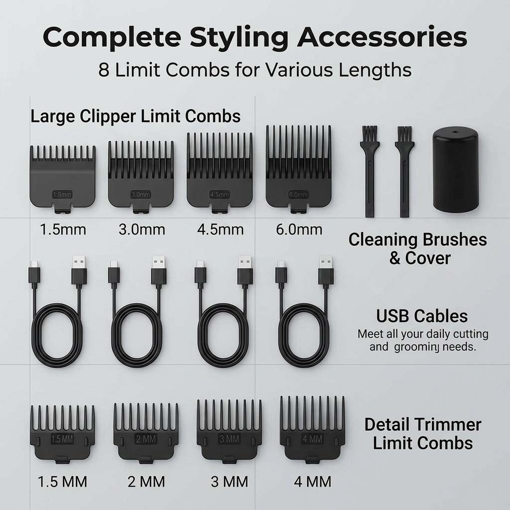 4 in 1 Men's Hair Clipper Set, - огляд і ціна Grooming Kit