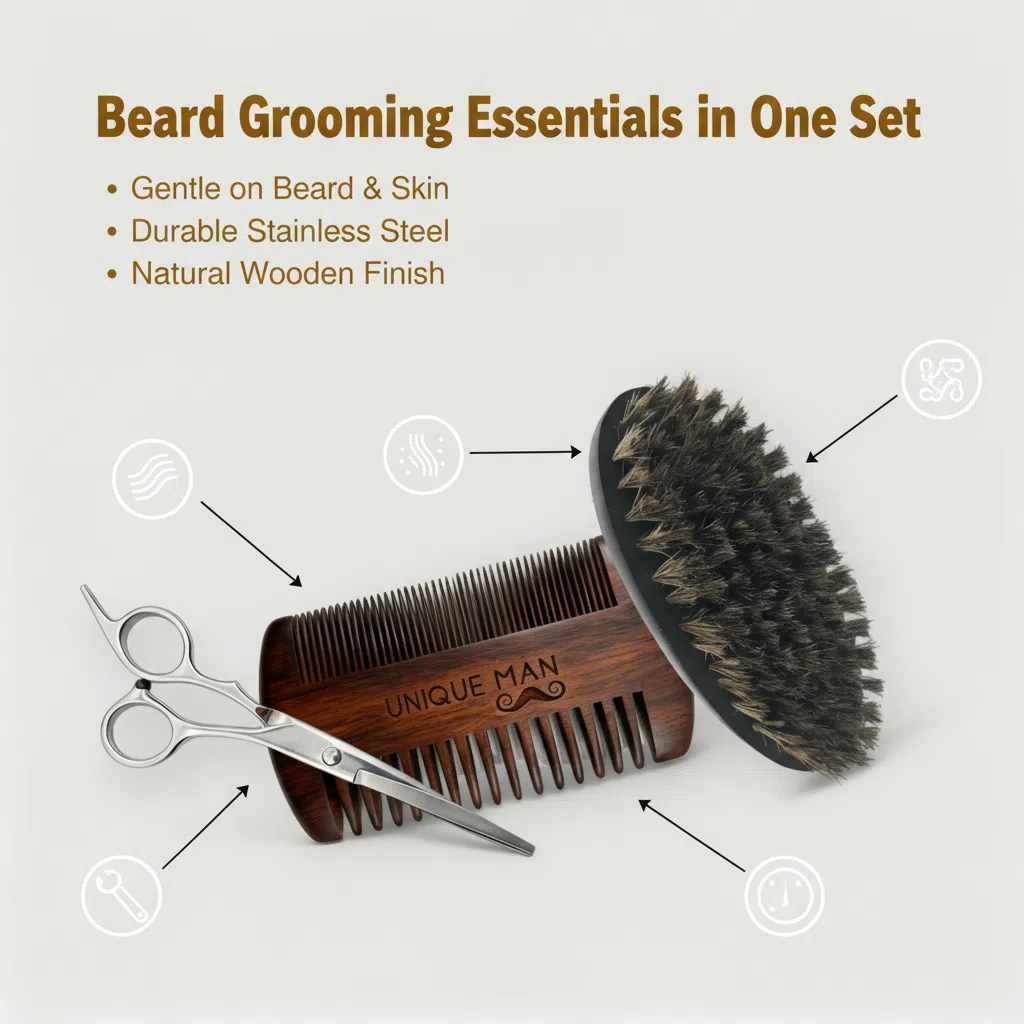 UNIQUE MAN Men's Beard Set, Bl - огляд і ціна Grooming Kit